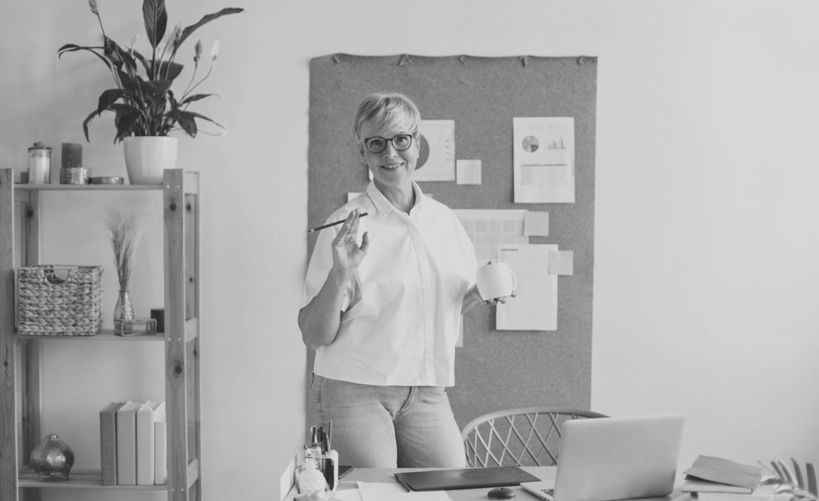 Financial planning workspace with documents and calculator